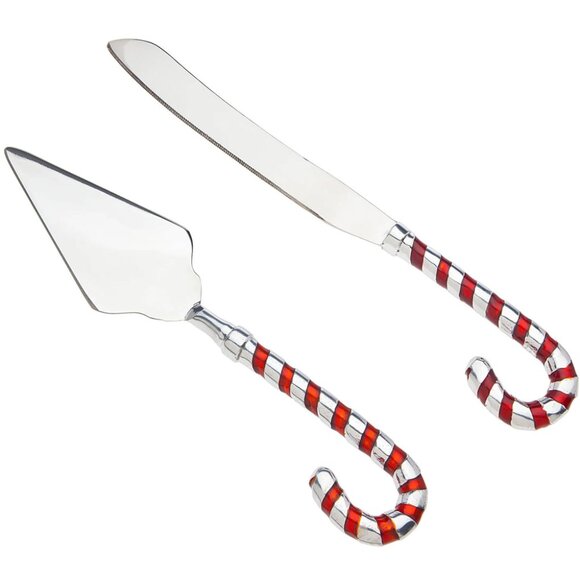 Candy Cane Cake Knife and Server Set - Picture 1 of 1